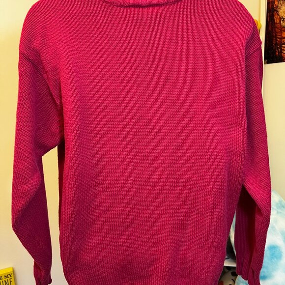 Talbots Vintage Pink Mock Neck 100 Percent Cotton Sweater Size Petite Medium - Picture 2 of 5